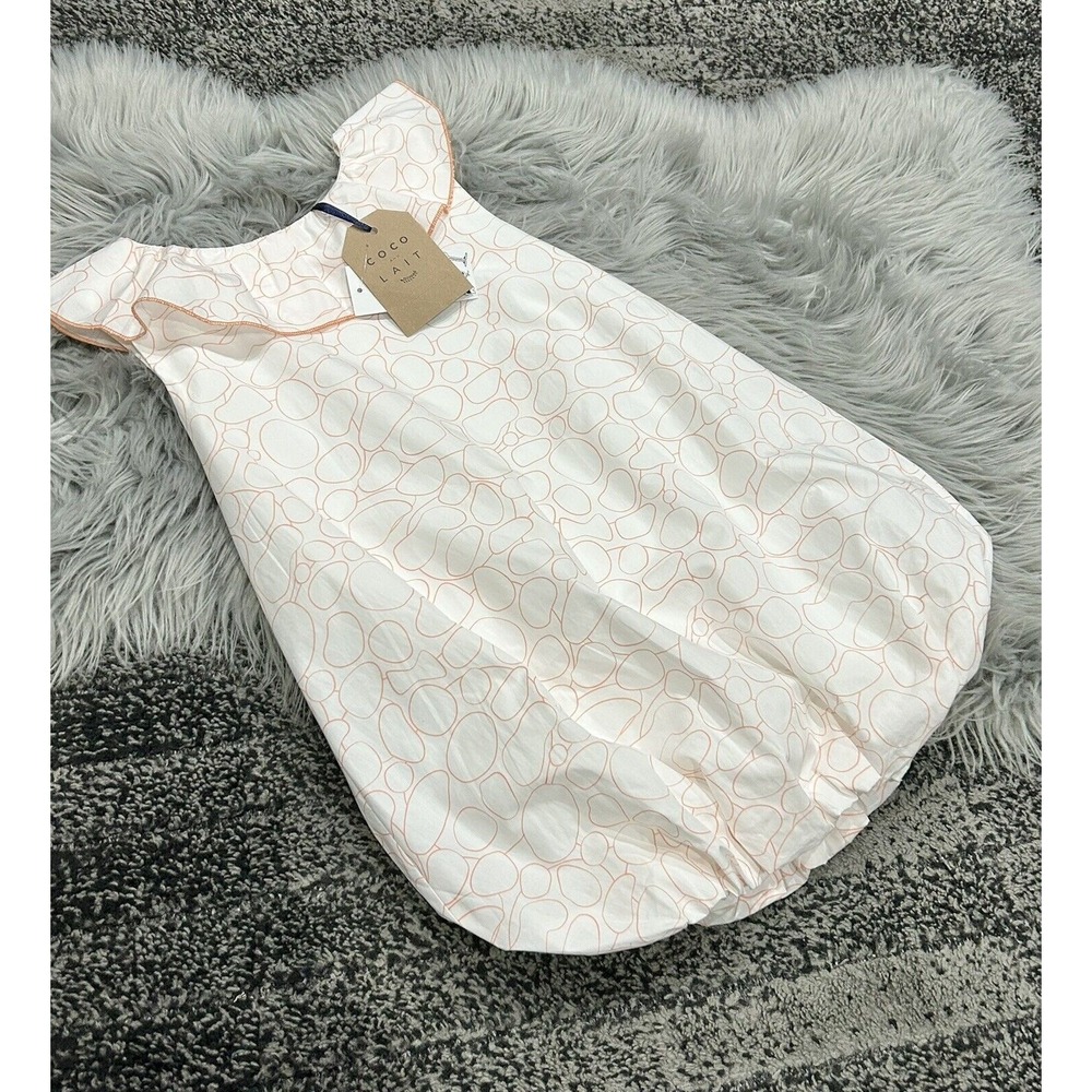Coco Au Lait White Geometric Patterned Balloon Skirt Dress Size‎ 4 - Picture 4 of 5